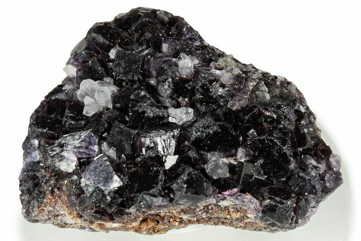 Purple Cubic Fluorite Cluster with Quartz - Okorusu Mine, Namibia #326540